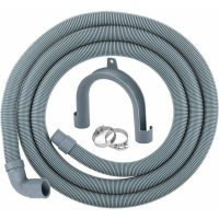 2.50 m drain hose for washing machines and dishwashers, incl. support and clamp sleeves, elbow