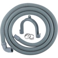 2.50m Drain Hose for Washing Machines and Dishwashers, Including Bracket and Hose Clamps, Elbow