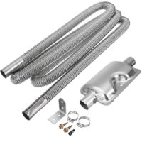 2.5M Stainless Steel Exhaust Pipe Hose w/ 25mm Silencer Car Parking Air