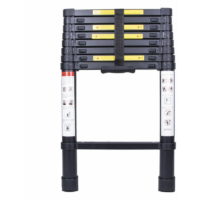 2.6m Aluminum Multifunction Telescopic Ladder Professional Black Folding Ladder Maximum Load 150kg