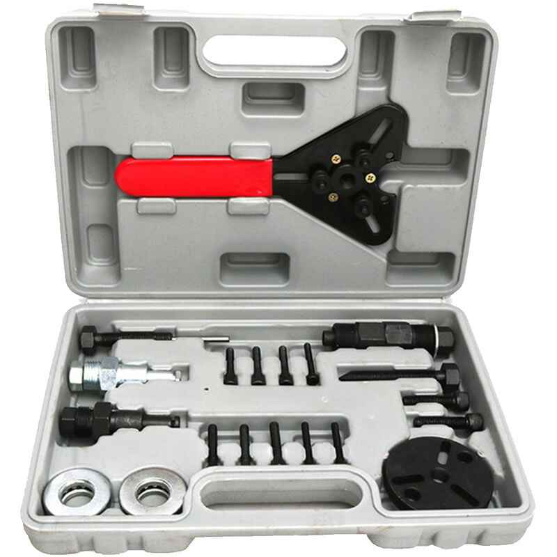 20 PCS Car Air Compressor Clutch Remover Installer Dual-use Wrench Tool Kit with Plastic Box Automotive Air Conditioning Car Conditioner Repairing