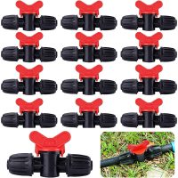 20 Pack 16mm PE Drip Valves with Barb Lock Fitting - Turns On/Off Water Flow.