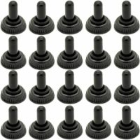20 Pack 6mm Mini Toggle Switch Rubber Threads Black Waterproof Cap for Mini Metal Flip Rocker Switch