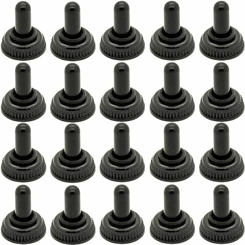 20 Pack 6mm Mini Toggle Switch Rubber Threads Black Waterproof Cap for Mini Metal Flip Rocker Switch