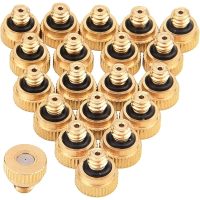 20 Pack Brass Misting Nozzles for Outdoor Cooling System and Greenhouse Landscaping Dust Control, 0.012 Inch Orifice (0.3 mm) 10/24 UNC