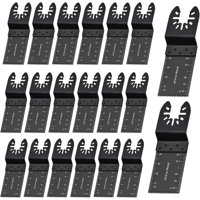 20 Pcs Oscillating Saw Blades Multi Tool Blades Metal Wood Cutter 35mm Universal Quick Release Cutting Kit Accessories for DeWalt, Bosch, fein,