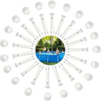 20 Spare Parts for Pool Frame, Pool Frame Pin, Plastic Pool Frame Gasket, for Intex 13 & # 39; -24 & # 39; Frame and round pins and seals for
