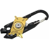 20-in-1 black and gold multi-tool keychain