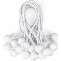 20 pcs Tarp Tensioners Ball Bungee Bungee Bungee Rubber Tensioner for Banner, Tarp, Pavilion, Tent, Curtains Extension Harness, Tarp Support White