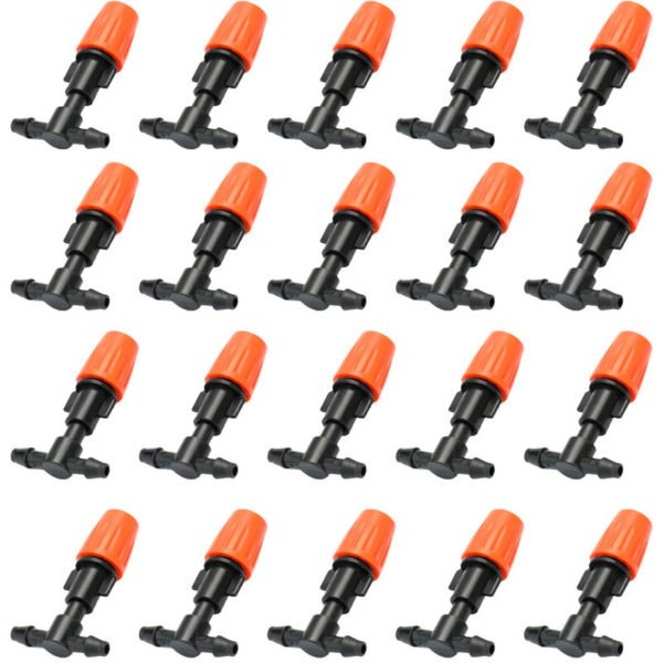 20 pieces of small adjustable plastic spray nozzle set gardening watering and cooling spray nozzle set