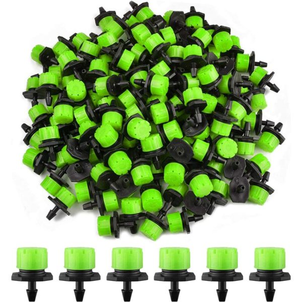 200 Pcs Adjustable Irrigation Drippers, 1/4 Inch Drip Irrigation System Micro Flow Dripper Head Irrigation Mist Nozzles for Vegetable Gardens or
