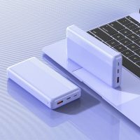 20000Mah Power Bank Portable Battery Charger,Ultra High Capacity Led External USB Compatible Powerful Charger,Purple Color