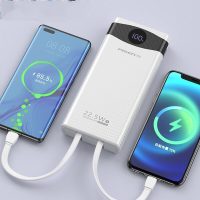 20000mAh Large Capacity Power Bank Detachable Mobile Power Bank powerbank Fast Charging Mobile Power Supply (White)