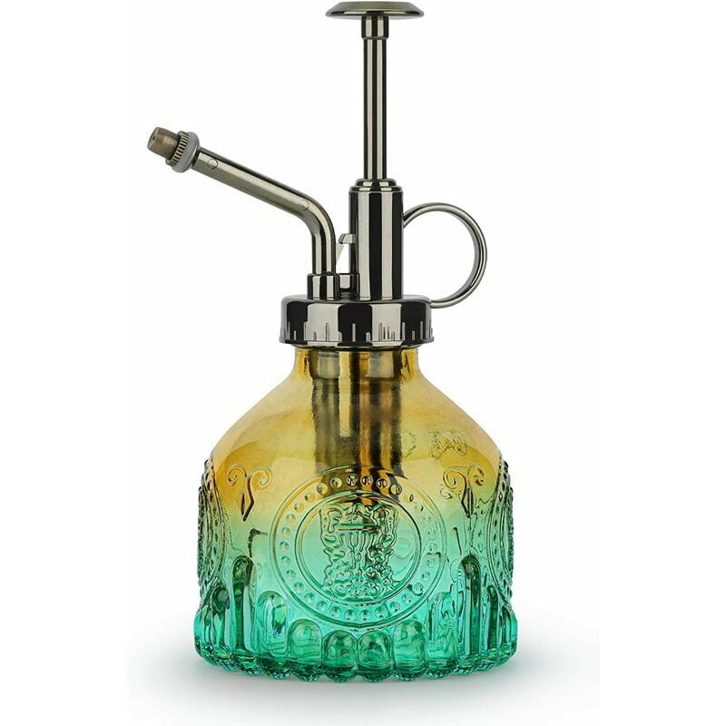200ML Glass Watering Can, Retro Style Watering Sprayer, One-Handed Watering Can, with Pump on Top, for Indoor and Outdoor, Garden, Flowers, Plants,