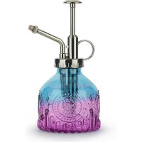 200ml Glass Watering Can Retro Watering Can One-Handed Watering Can with Top Pump Indoor and Outdoor Garden Flowers Flowering Plants Watering (Purple)