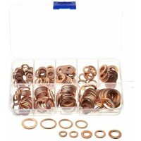 200pcs Copper Gasket Washers Heavy Duty Gaskets 9Types M5-M14 Oil Sump Plug Gasket Engine Drain Assorted For Car