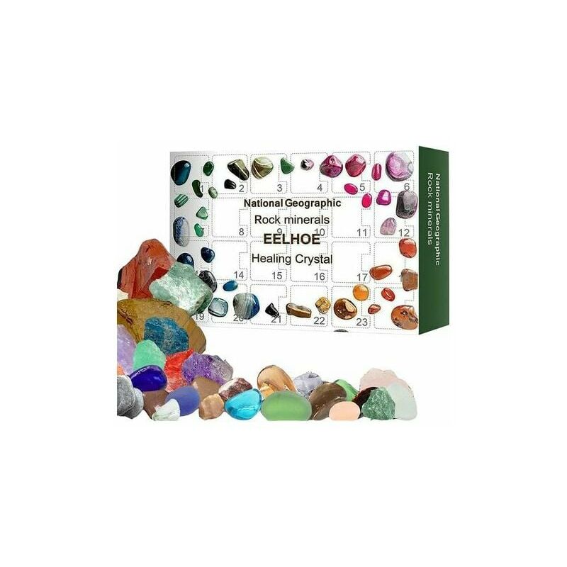 2022 Christmas Advent Calendar, Healing Crystal Calendar, 24pcs Collection Polished Pebbles Countdown Calendar - Toy Calendars, Surprise Gift Box