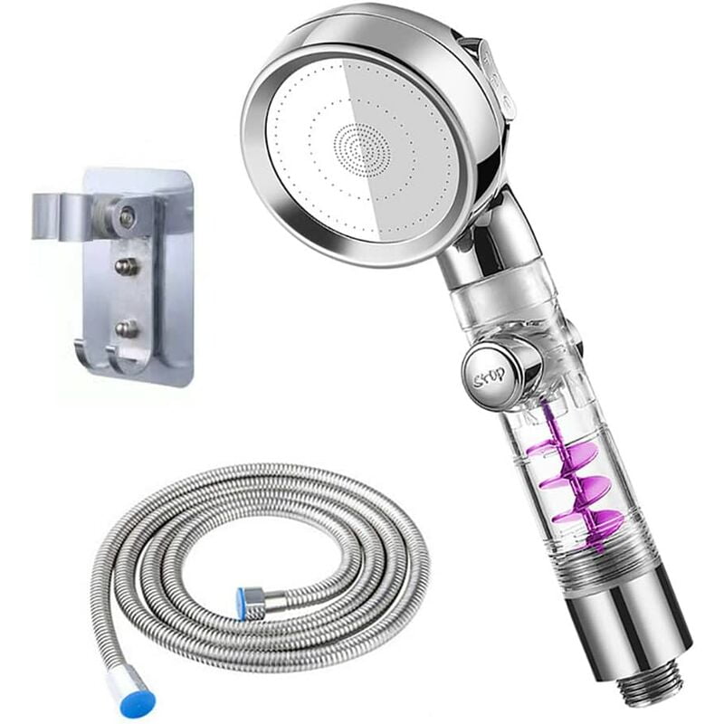 2022 New 3PCS Water Saving Shower Head, 3 Mode High Pressure Shower Head with 1.5m Hose + Self Adhes