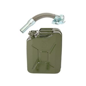 20L 0.6mm Fuel Oil Petrol Diesel Storage Can with British Style Pour Tube Army Green