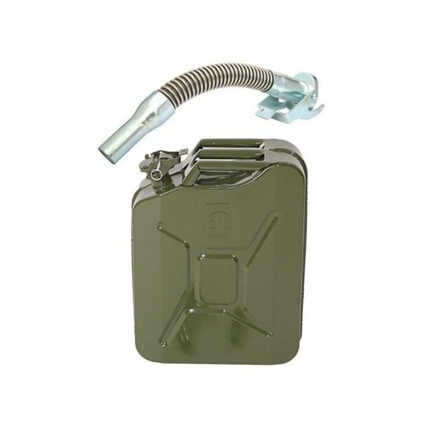 20L 0.6mm Fuel Oil Petrol Diesel Storage Can with British Style Pour Tube Army Green