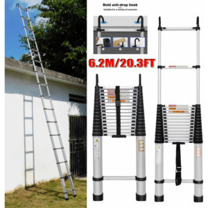 20ft Multi-purpose Aluminium Telescopic Ladder DIY Foldable Extendable Builders