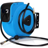 20m Automatic Compressed Air Hose Reel With 1/4' Connection With Wall Mountable Hose Drum Dispenser Reel - Monzana