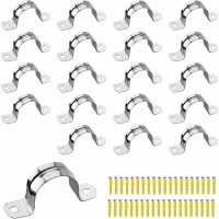 20pcs 25mm hose clamp stainless steel clamp connecting ring U clamp hose clamp tool two hole hose clamps with screws