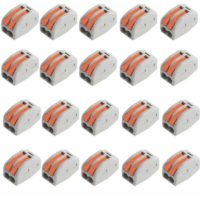 20pcs Electrical Connectors Auto Connection Terminals Quick Wire Wire Connectors Compact Wire Connectors PCT-212 (2 Ports)