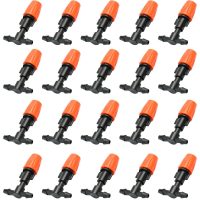 20pcs Small Size Plastic Adjustable Sprayer Nozzles Suits Garden Water Cooling Spray Sprinkler Nozzle Suit Drip Irrigation Pipe
