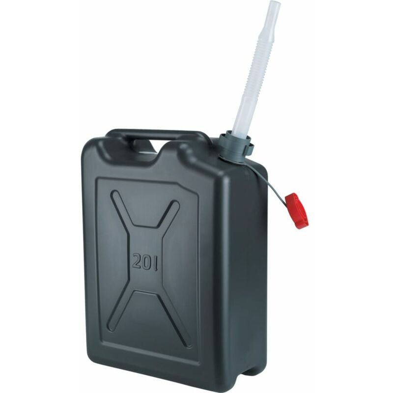 21 127 20L Plastic Jerry Can un Approved - Black - Pressol