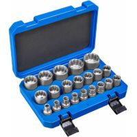 21-Piece External Multi-Tooth Socket Set - socket set, torx, tools - blue