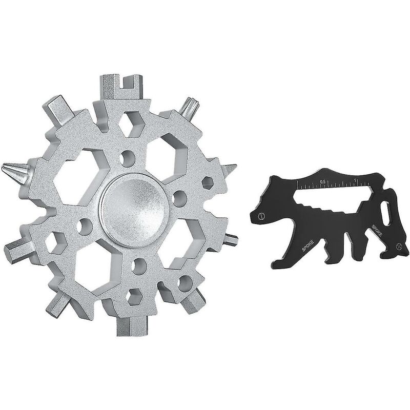 22 In 1 Snowflake Multi-tool With Multi-function Card Snowflake Wrench c