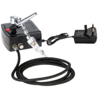 220V Gravity Feed Airbrush Air Compressor Kit for Art Painting Manicure Craft Cake Spray Model Air Brush Nail Tool Set - Kkmoon