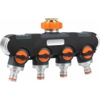 2/4 Way Distributor, 3/4 and 1/2 with Tap Adapter, Suitable for Garden Irrigation and Garden Hose