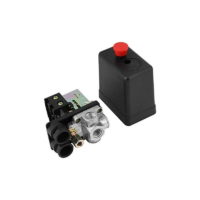 240V 16A Four Port Air Compressor Tension regulator Fast pressure reducer regulator with 90PSI-12PPSI manometer