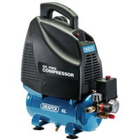 24974 6L Oil-Free Air Compressor 1.1kW 13A - Draper