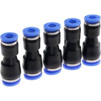 24Pcs Pneumatic Fittings,Tube Straight Fitting Reducer Adapter Quick Release,for Air Water Lines Hose(Eight Sizes), Blue+black