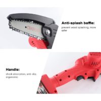 24V Cordless Electric Chainsaw with Charger, Rechargeable Mini Portable Electric Chainsaw for Agriculture, Wood Cutting