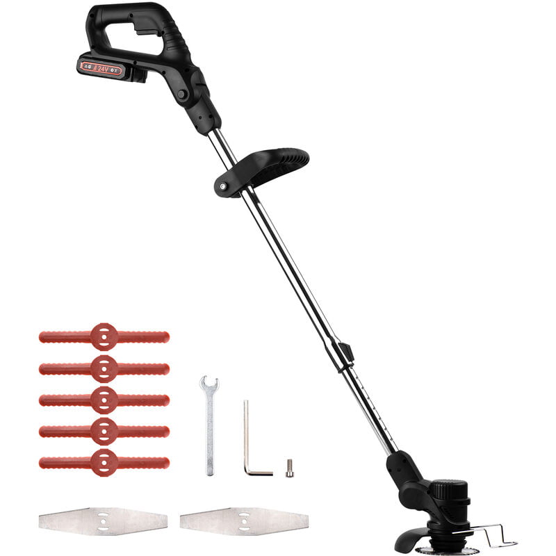 24V Telescopic Handheld Cordless Grass Trimmer Electric Lawn Mower 7500mAh Rechargeable Battery Fast Charger