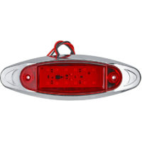 24V led Side Marker Light Strobe Flash Emergency Warning Lamp Car Truck Trailer (Red, 1pc)