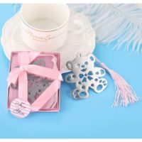 24pcs Metal Bookmarks Baby Shower Souvenirs Birthday Wedding Favors and Gift for Guest,Gift Boxed Book Lovers Collection (24, Pink Bear)