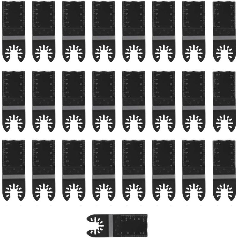 25Pcs Multi-Tool Oscillating Saw Blade with Plastic Box for Fein Multimaster, Dremel, Bosch, Makita, Dewalt and More