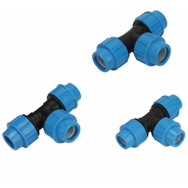 25mm Garden Hose Connector PE Tee Connector Outer Diameter 25mm Hose Pipe Interface 3 Way Sanitary Fittings 5pcs