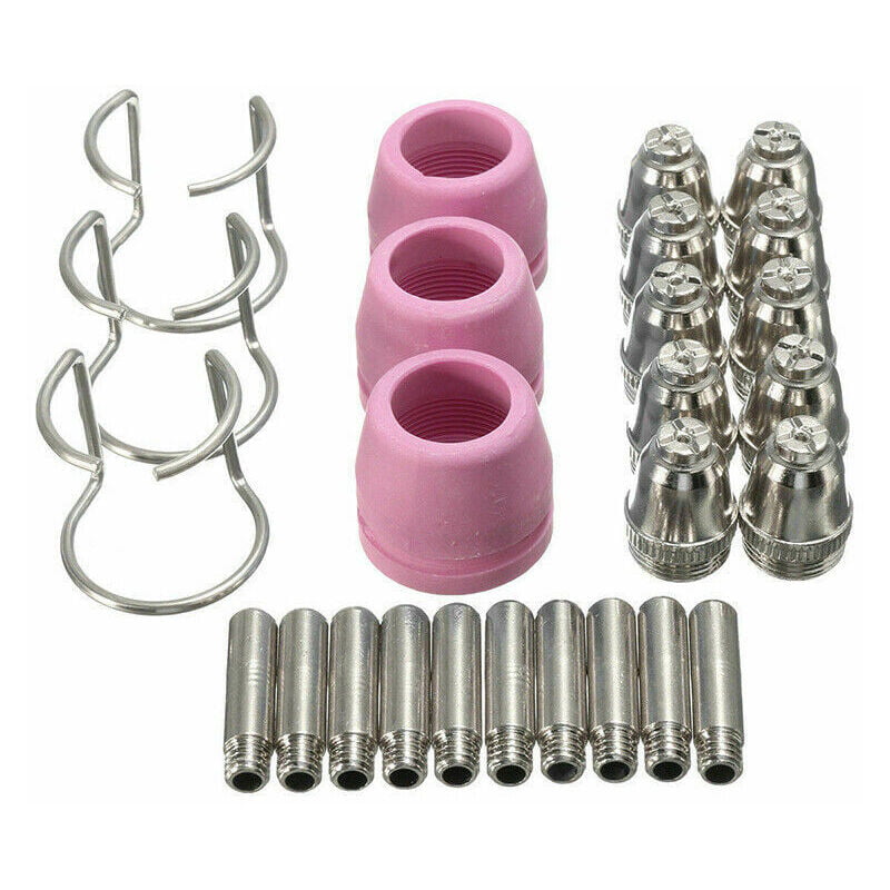 26 PCS AG-60 Plasma Cutting Torch Electrode Nozzles Consumable Accessories Kit Cups