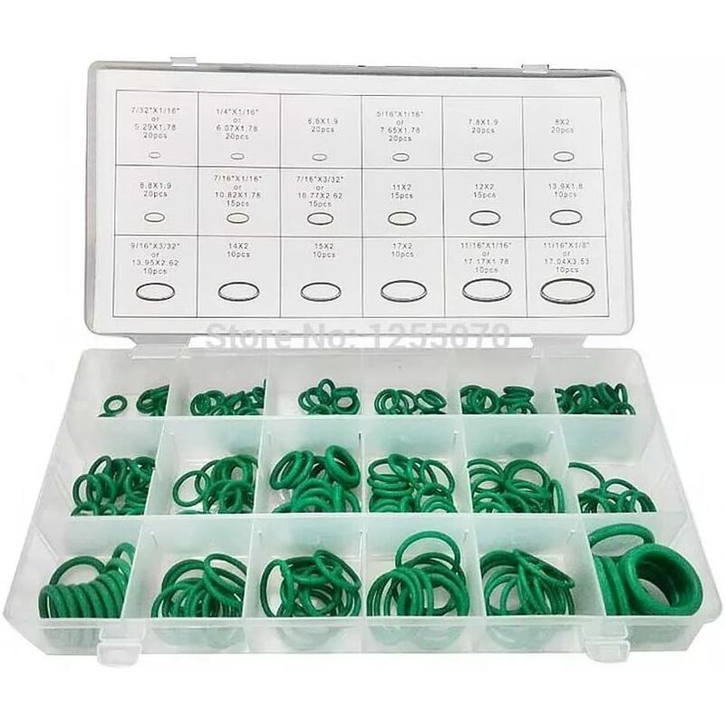 270 Pcs hnbr O-Rings Set of 18 Sizes Assortment Kit (Metric and Imperial Sizes) Car Air Conditioning Automotive Vehicle Repair