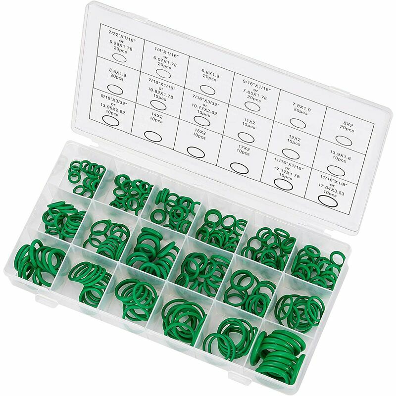 270PCS O Ring Kit 18 Size Hydraulic Air Conditioner Replacement Gaskets Good Seal on Hose Fittings for Door, Window, Appliance, Bearing, Pump Repair,