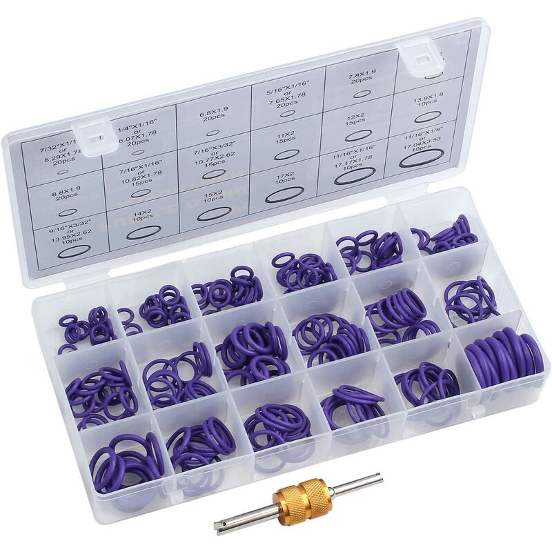 270PCS O-Rings Kit 18 Size Air Conditioning Hydraulic Replacement Seals Good Sealing On Sprinkler Fittings For Door, Window, Appliances, Bearing, Pump