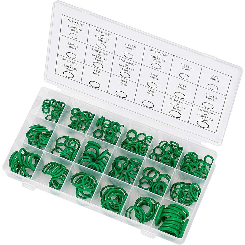 270PCS O-Rings Kit 18 Size Hydraulic Air Conditioning Replacement Seals Good Seal On Hose Fittings For Door, Window, Appliances, Bearing, Pump Repair