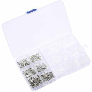 270pcs/box Non-Insulated Mixed 2.8mm 4.8mm 6.3mm Male and Female Spade Terminal Crimp Terminal Block with Insulation Sleeve Assortment