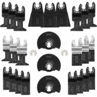 28 Accessories for oscillating multi-function tools Universal saw blade for angle cutting wood/metal/plastic Parkside Dewalt Ryobi Bosch - 2 adapters